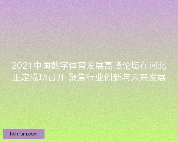 2021中国数字体育发展高峰论坛在河北正定成功召开 聚焦行业创新与未来发展